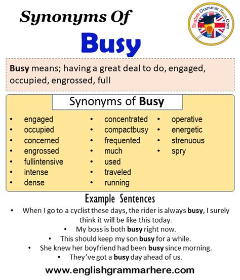 busy syn|synonym for being busy.